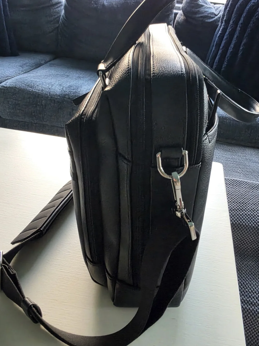 Black Men's Briefcase-Style Laptop Bag